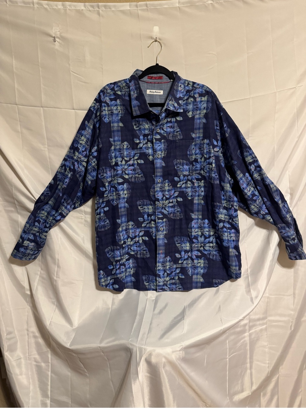 Tommy Bahama Blue Chambray Shirt with Red Trim